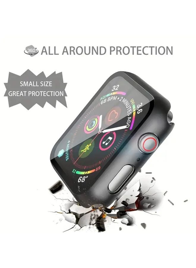 Black 2 Pack Hard PC Case with Tempered Glass Screen Protector for Apple Watch Series 6 SE 5 4 44mm - Image 5